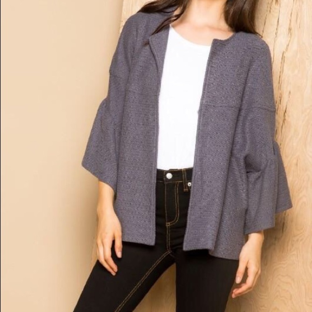 Ruffle Sleeve Cardigan